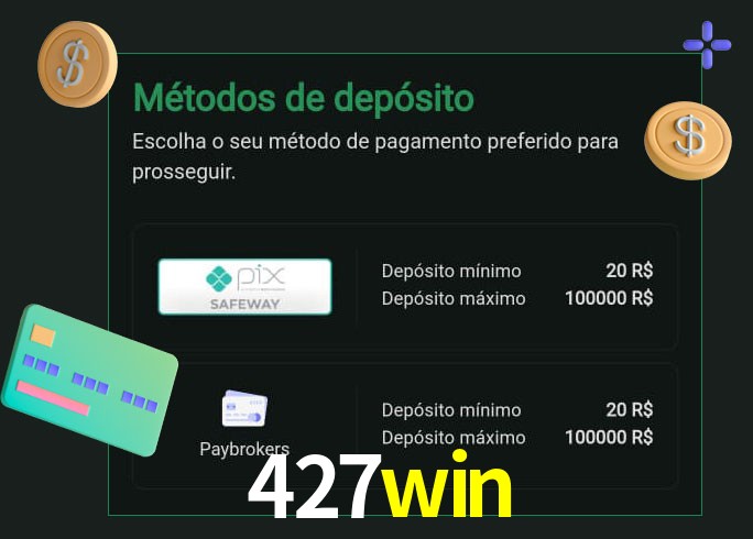 O cassino 427win oferece uma grande variedade de métodos de pagamento